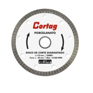 Disco de Corte Diamantado Turbo Para Porcelanato 110mm Cortag